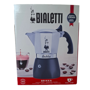 מקינטה Bialetti Brikka גודל 4 באריזה מקורית – חזית הקופסה