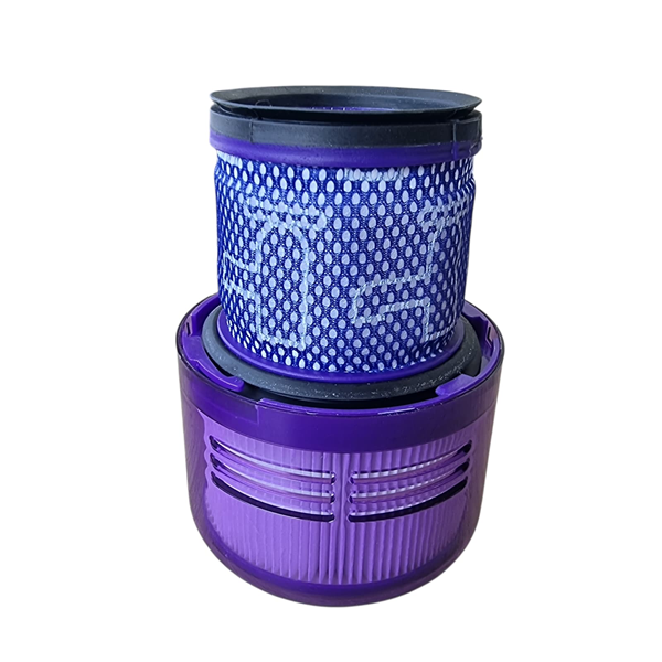 פילטר אחורי Dyson V11 מפורק | כל טכני השרון נתניה כל טכני השרון פילטר אחורי Dyson V11 מפורק בסיס סגול ורכיב סינון פנימי כחול נפרד מבט צד